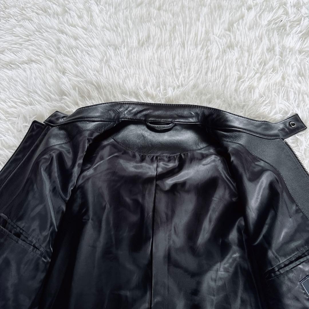 【B:MING by BEAMS】羊革 シングルライダース ブラック Lサイズ