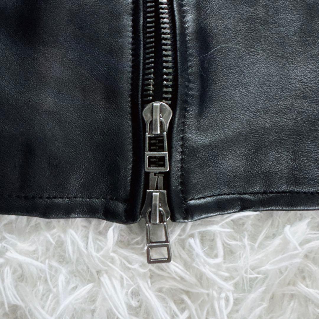【B:MING by BEAMS】羊革 シングルライダース ブラック Lサイズ