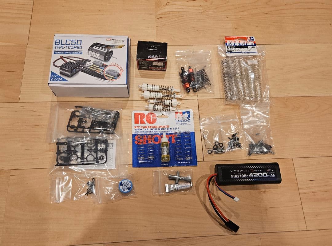 タミヤ TT-02B バギー レッド、サンワ MT-5リモコン付