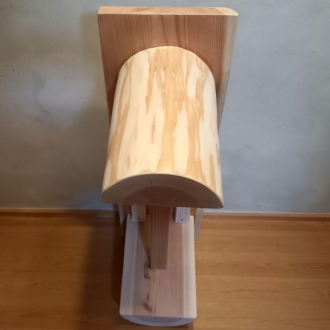 特別オーダー品　国産杉スツール、ベンチ　無垢一枚板&丸太半割りログ脚使用