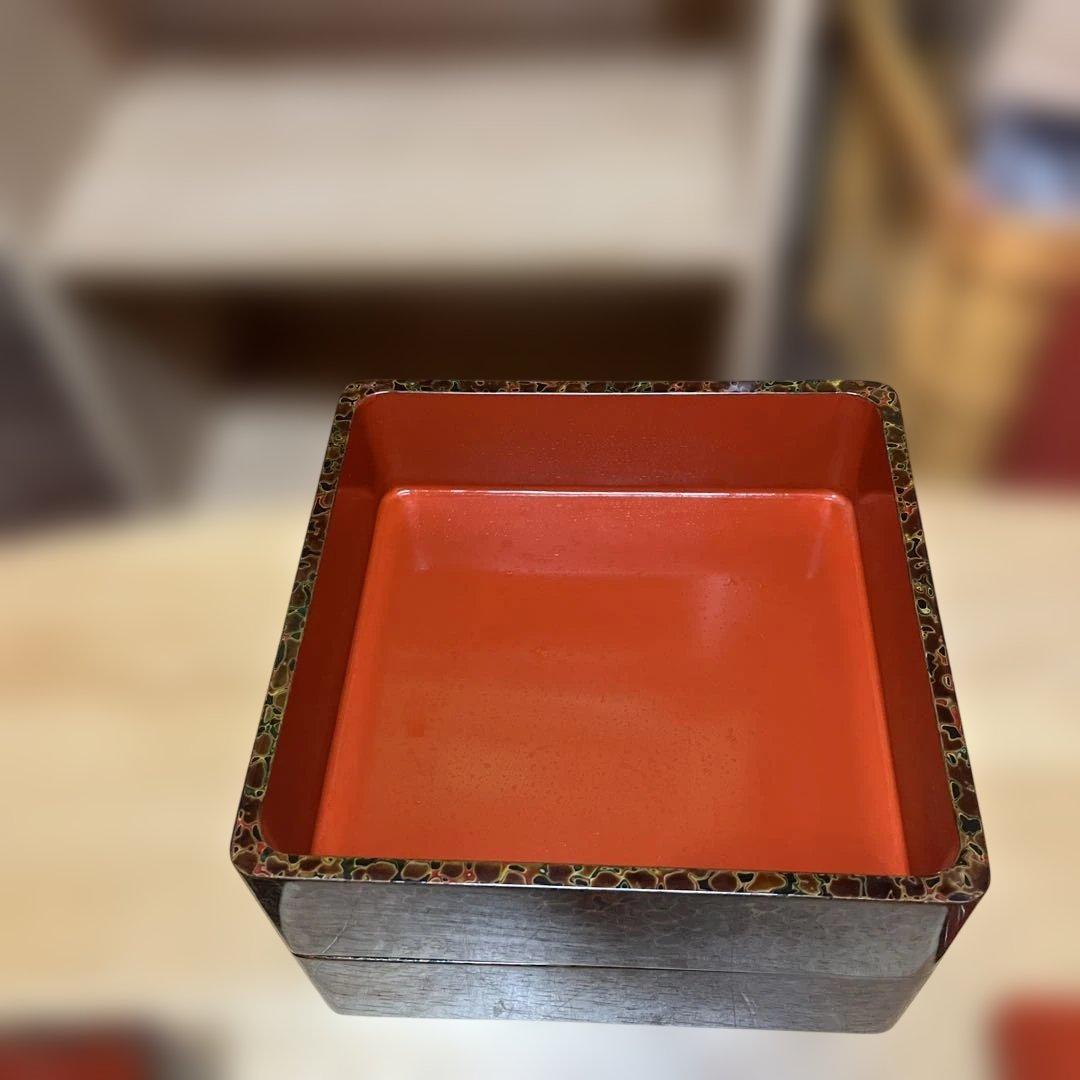 津軽塗り重箱 3段 唐塗