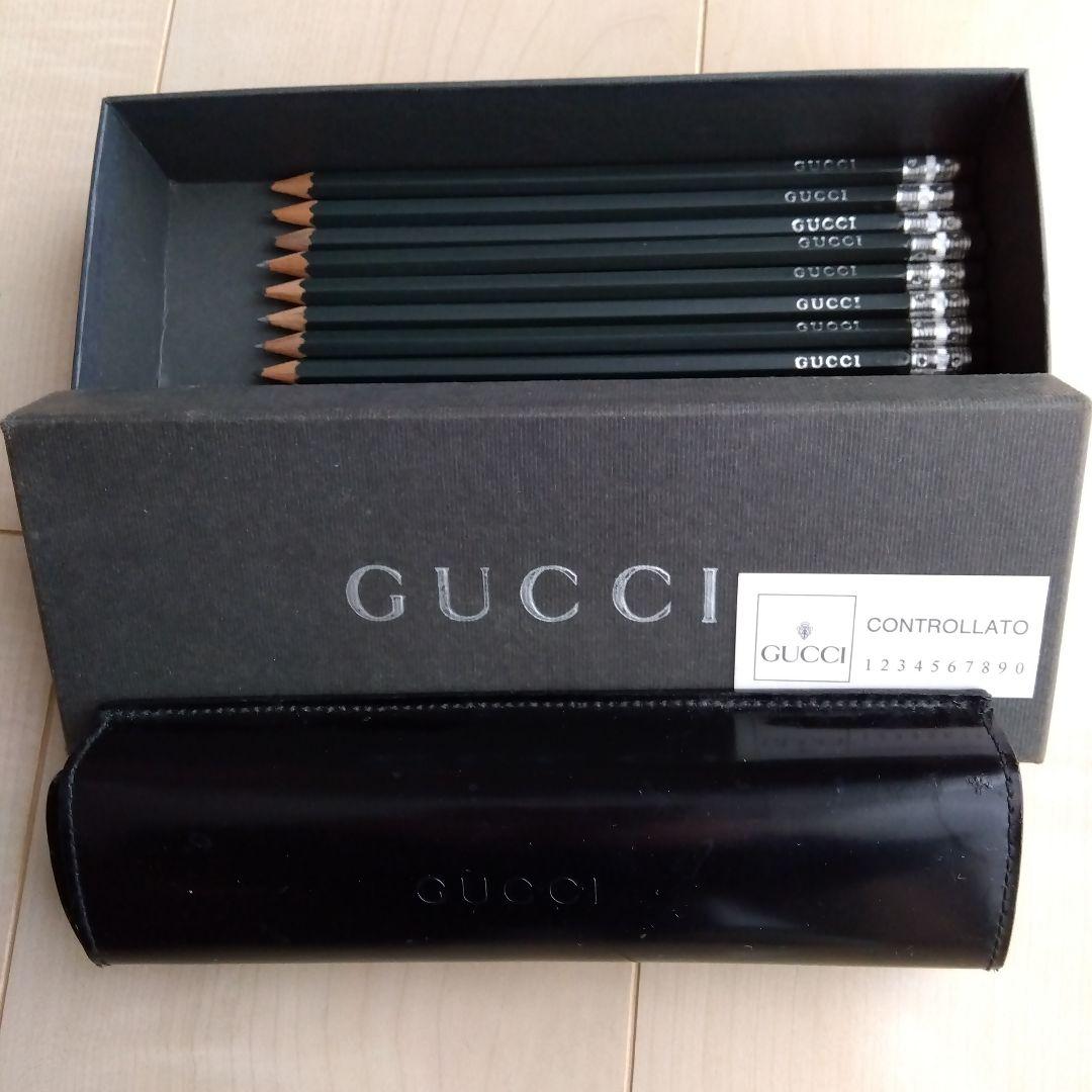 【新品未使用】GUCCI 黒鉛筆12本セット レザーケース付き