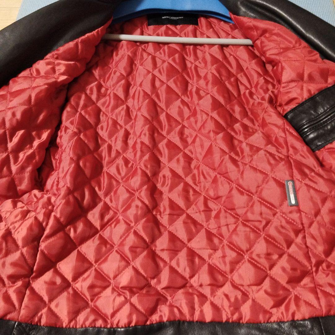 ナノユニバース ライダースレザージャケット 黒 本革