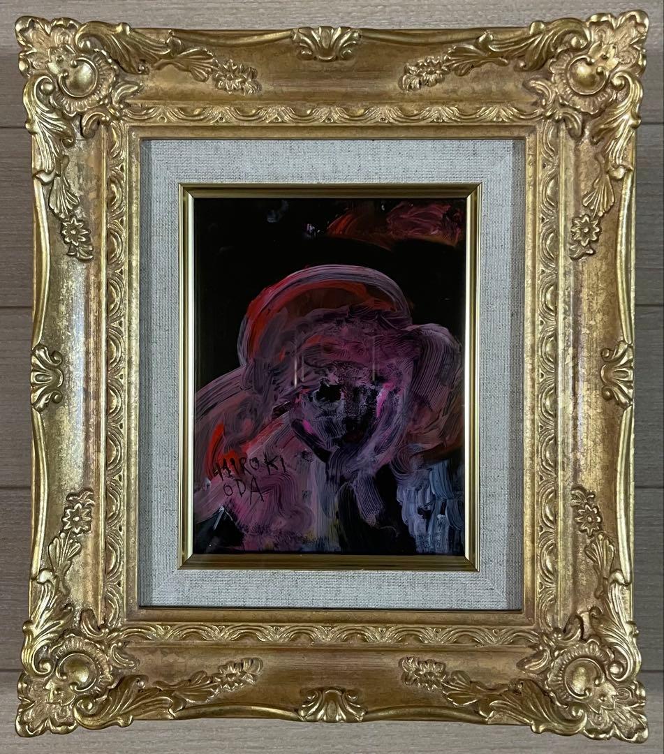 織田廣喜　少女　ガラス絵　共シール　二科会理事長　0号　e919