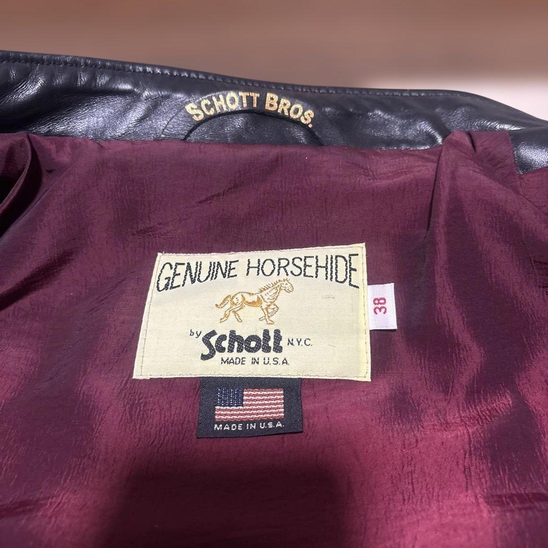 超美品‼️schott641xxホースハイド馬革ライダース38インチ