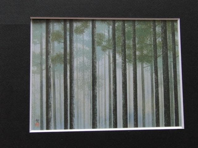 小泉智英、【朝靄】、希少な額装用画集より、美品、新品額装付