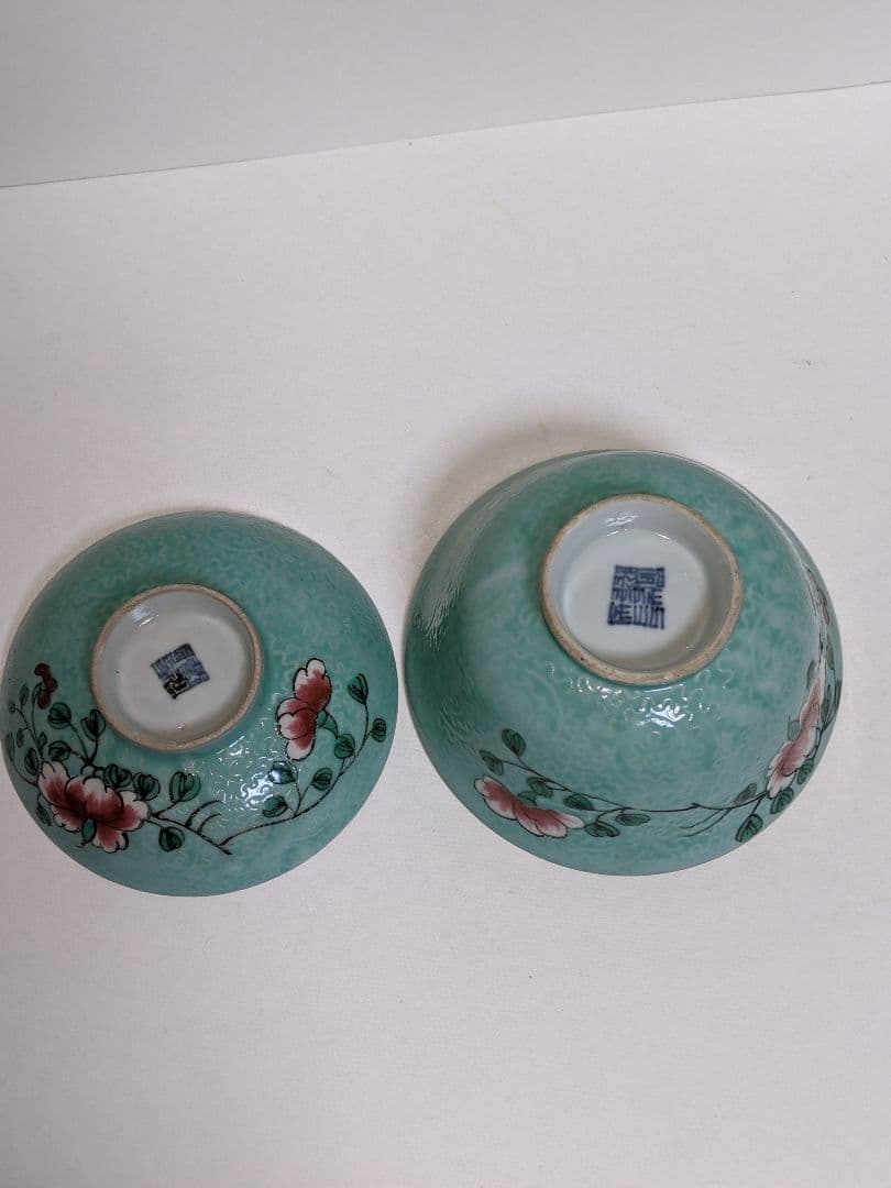 砥部焼、郡中十錦　茶碗3点