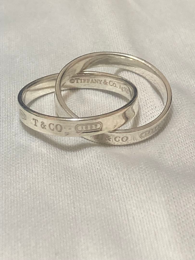 Tiffany & Co. インターロッキング2連リング シルバー925 19号