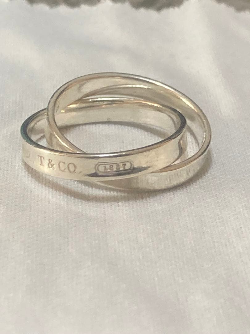 Tiffany & Co. インターロッキング2連リング シルバー925 19号