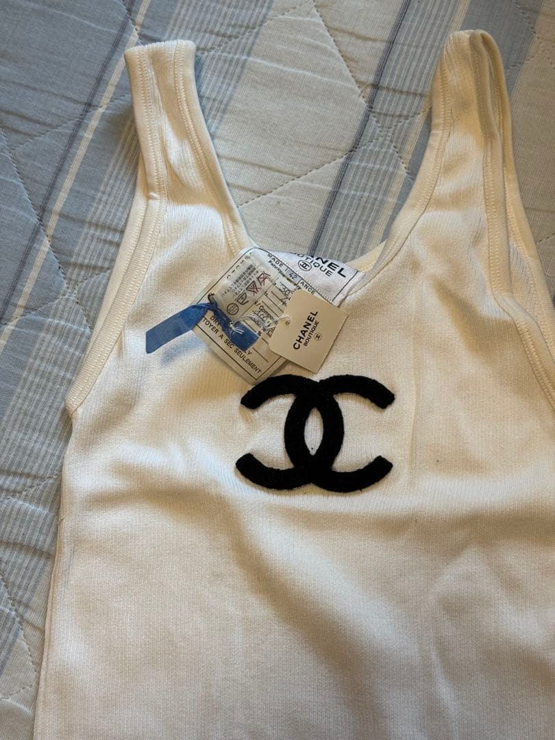 未使用タグ付　CHANEL貴重　デカココマーク　タンクトップ　フランス製
