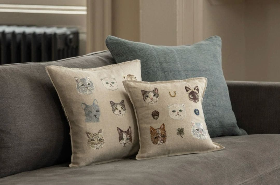 【新品】コーラルアンドタスク　Coral&Tusk クッションカバー 9匹の猫