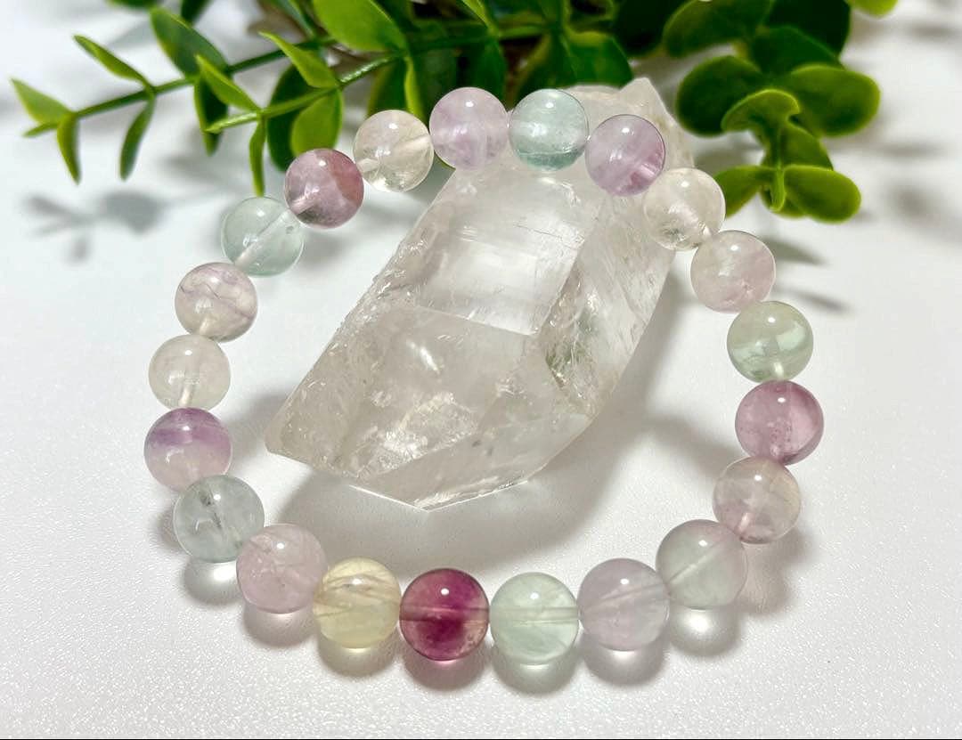 最高品質　幻想世界に架かる美しき虹　幻のレインボーシャインフローライトのブレス