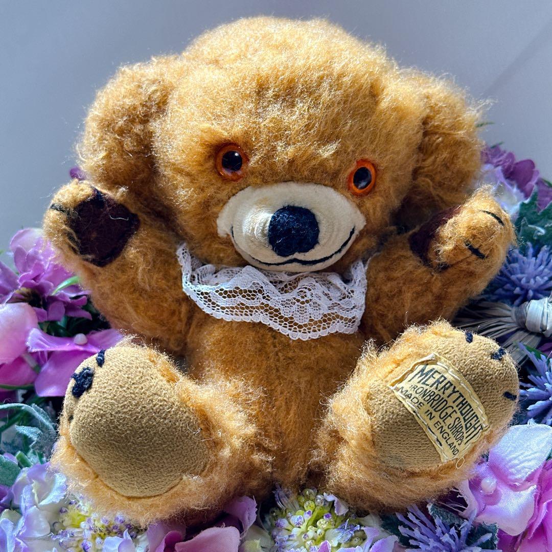 ✨レア✨❤️オレンジブラウンのちびチーキー❤️メリーソート　アンティークテディベア