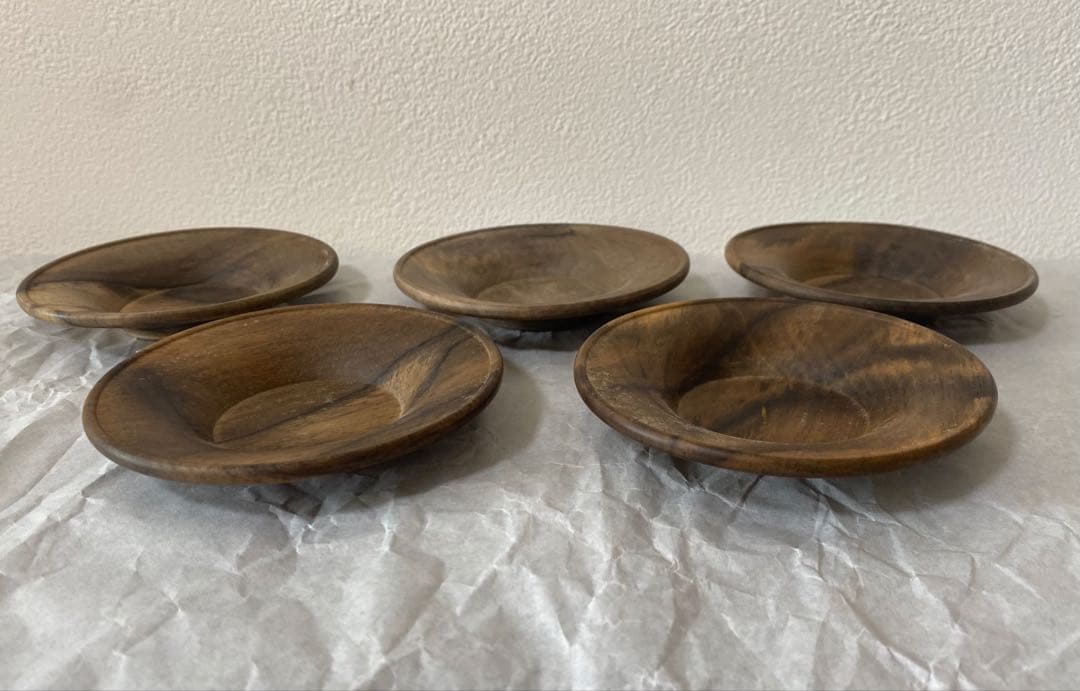 黒柿茶托　五客