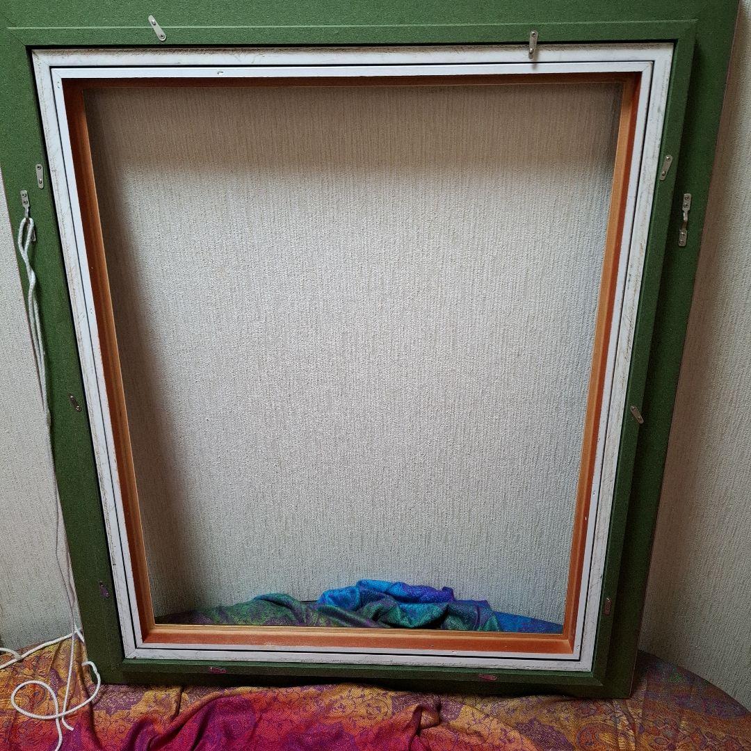 ※カッコイイ※黒っぽい茶色　油彩額縁 クラシックデザインF15　ひび割れ加工