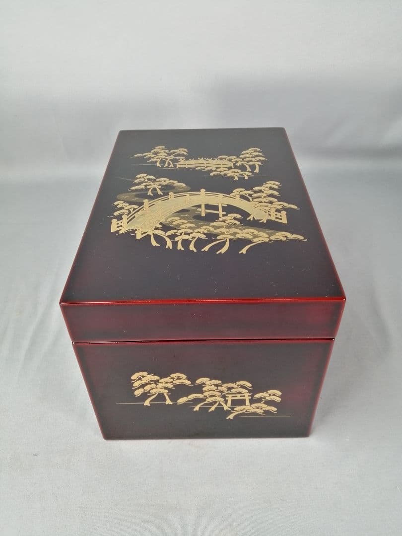 【茶道具】　住吉蒔絵茶箱 茶道具セット付属　茶箱158