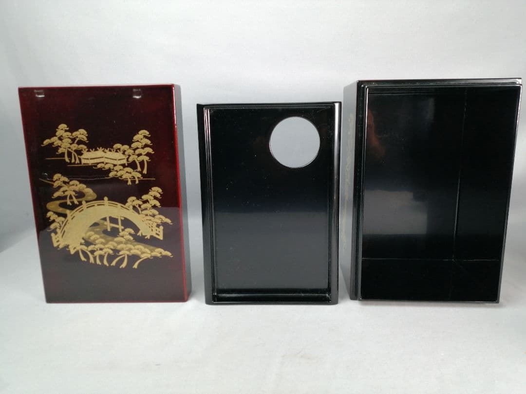 【茶道具】　住吉蒔絵茶箱 茶道具セット付属　茶箱158