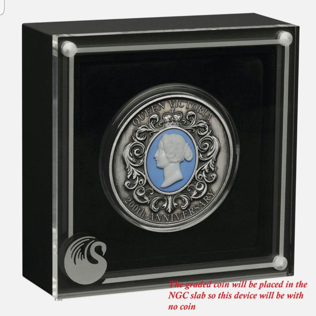 ビクトリア女王 200周年記念 2オンス シルバー アンティークカメオ純銀