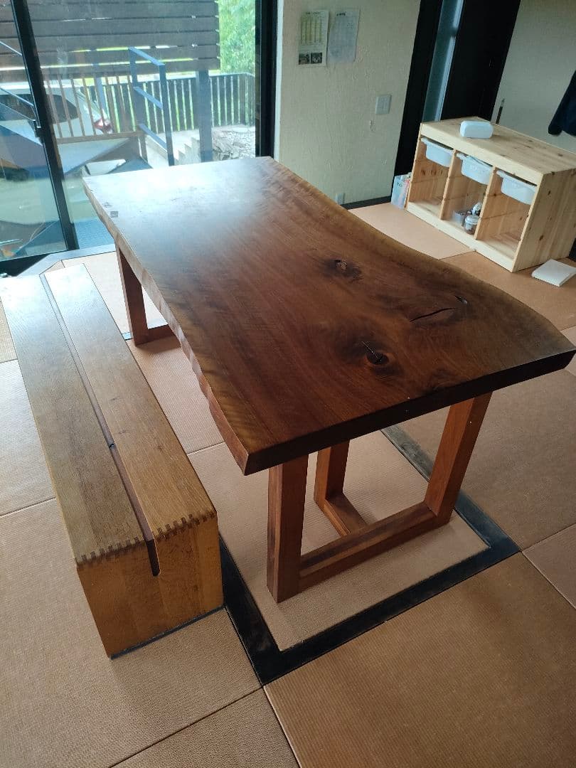 一枚板 ウォールナット ダイニングテーブル 天然木 テーブル