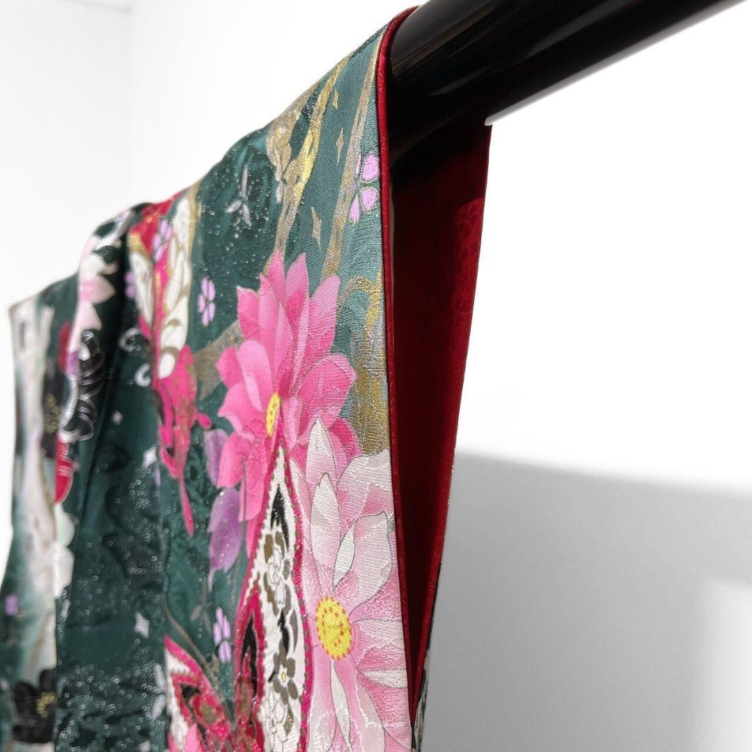 振袖　刺繍　金彩　銀通し　ラインストーン　花模様　晴れの日 着物 045a p