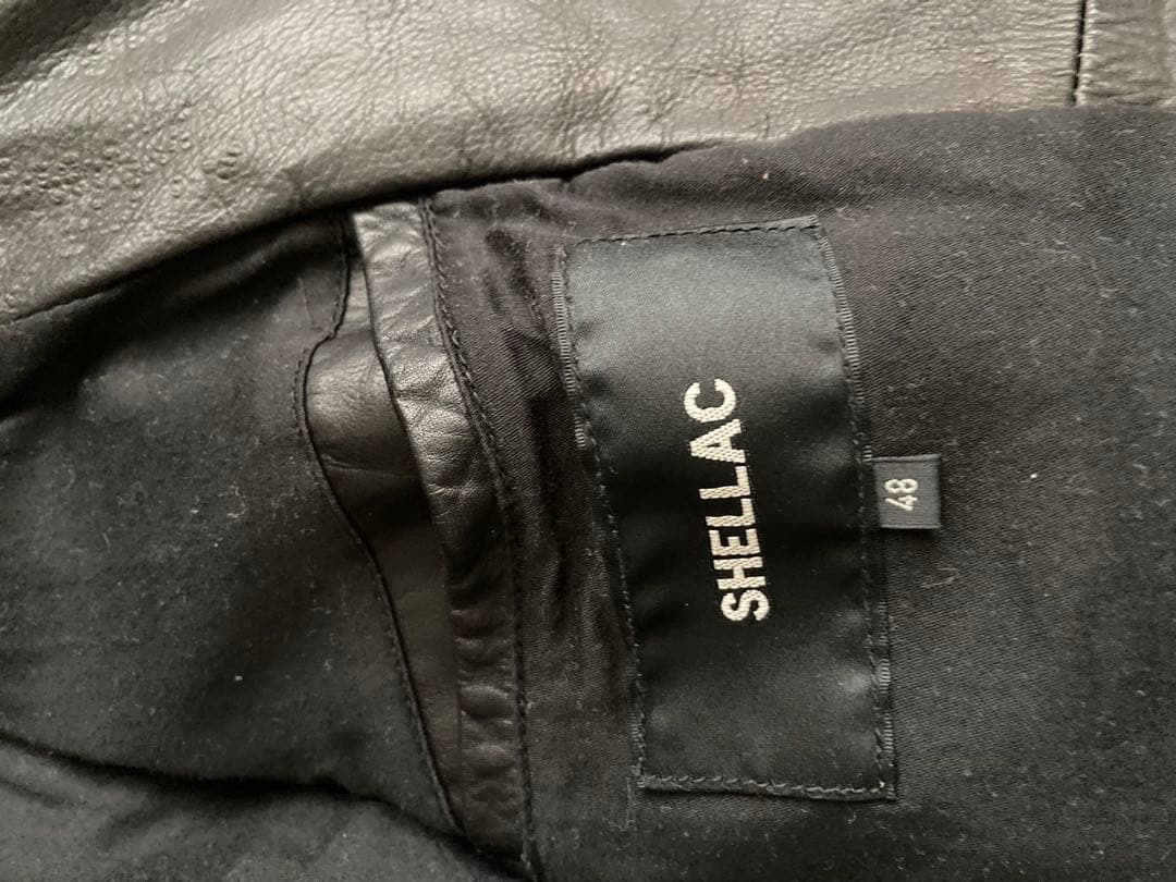 【超名作・希少サイズ48】シェラック 赤西仁着 レザーライダース 有閑倶楽部 黒