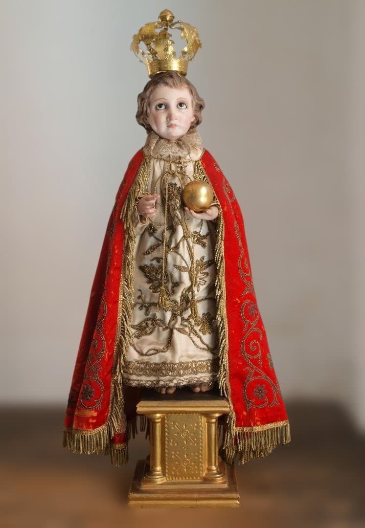 プラハの幼子 少年キリスト像 ケージドール 宗教装飾 聖人像宗教芸術/H606