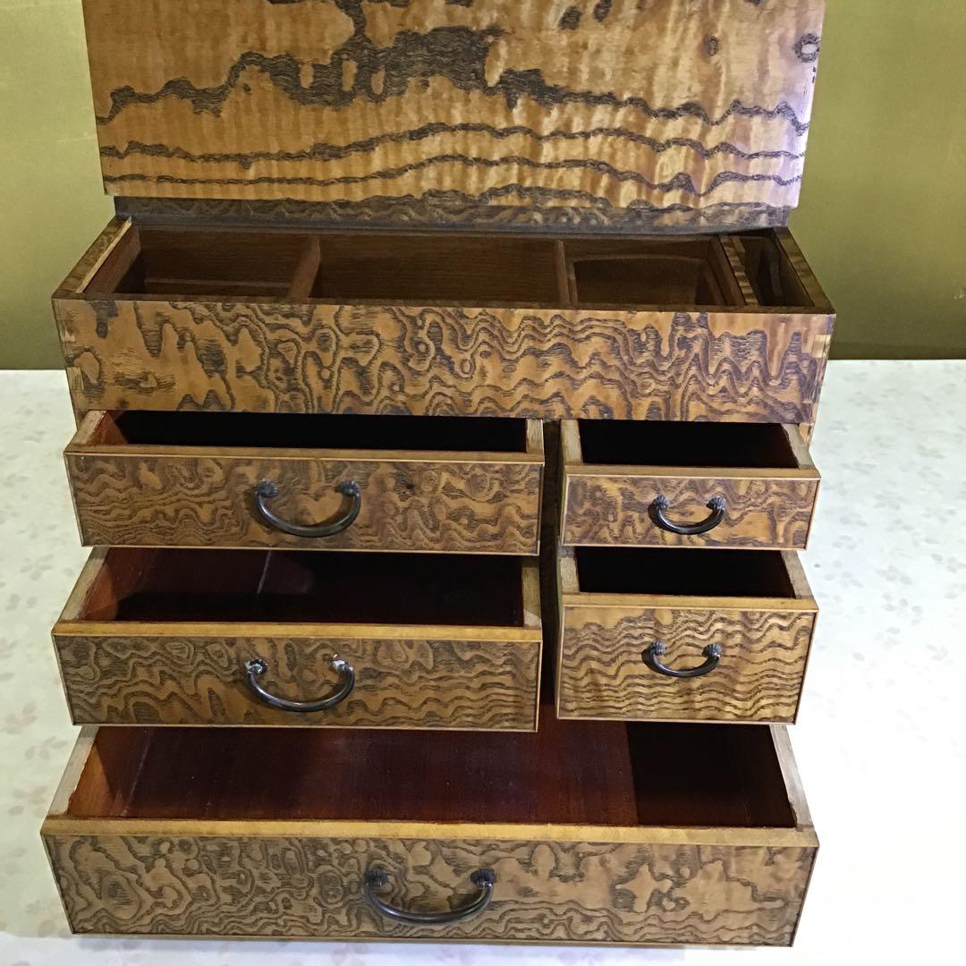 栃玉杢小物入れ　指物師最高傑作　名品