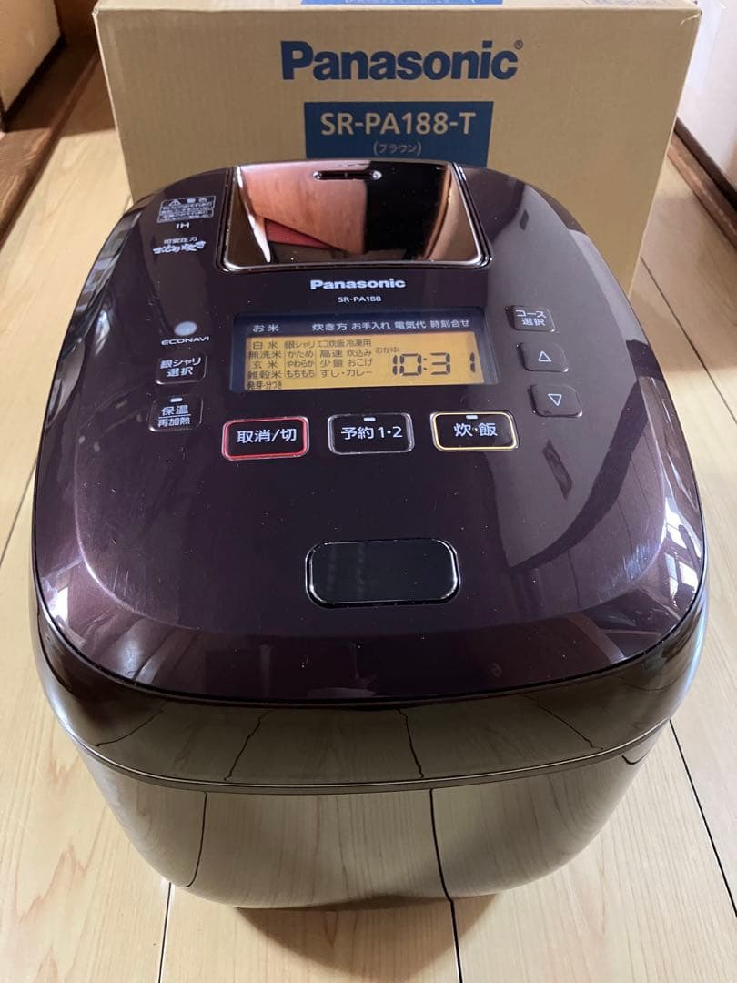 極美品　Panasonic 可変圧力IHジャー炊飯器 SR-PA188-T