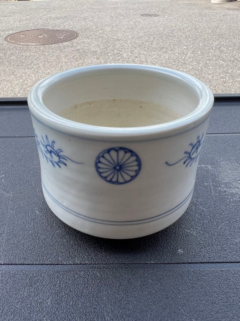 火入れ 染付 唐草紋 火鉢 菊紋 香炉 古伊万里 江戸 明治 古美術 JAPAN