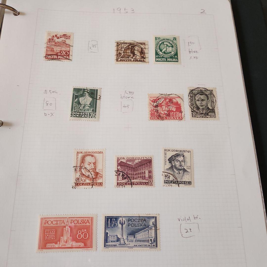 ポーランド　使用済み切手5冊