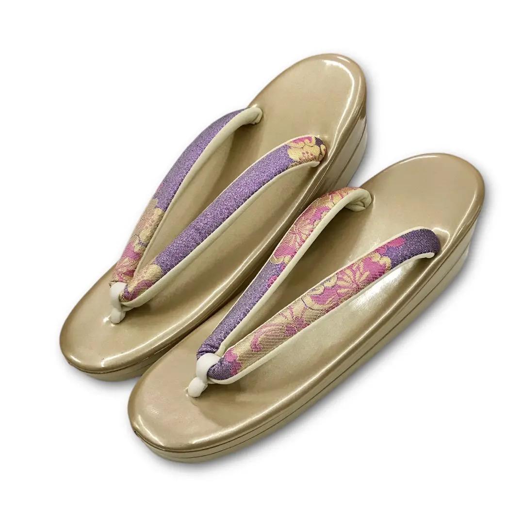 リ*山様 ☆新品未使用☆ 草履 バッグ 振袖用 袴用 藤色 金 ピンク 帯地 フ