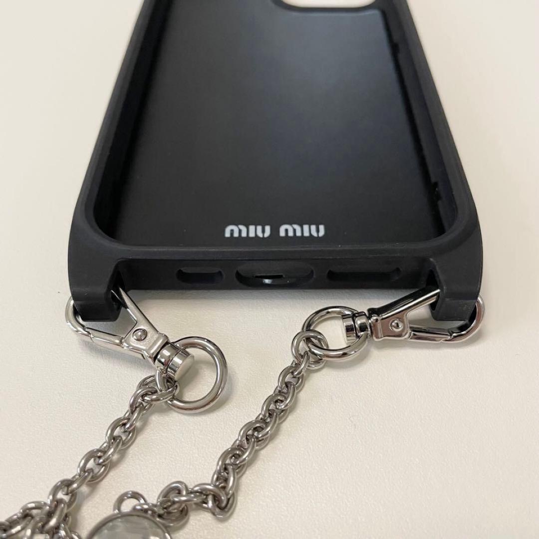 ミュウミュウ miumiu iPhone12 proケース チェーン スマホ