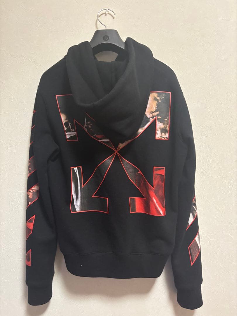 Off-White アートプリント ブラックパーカー