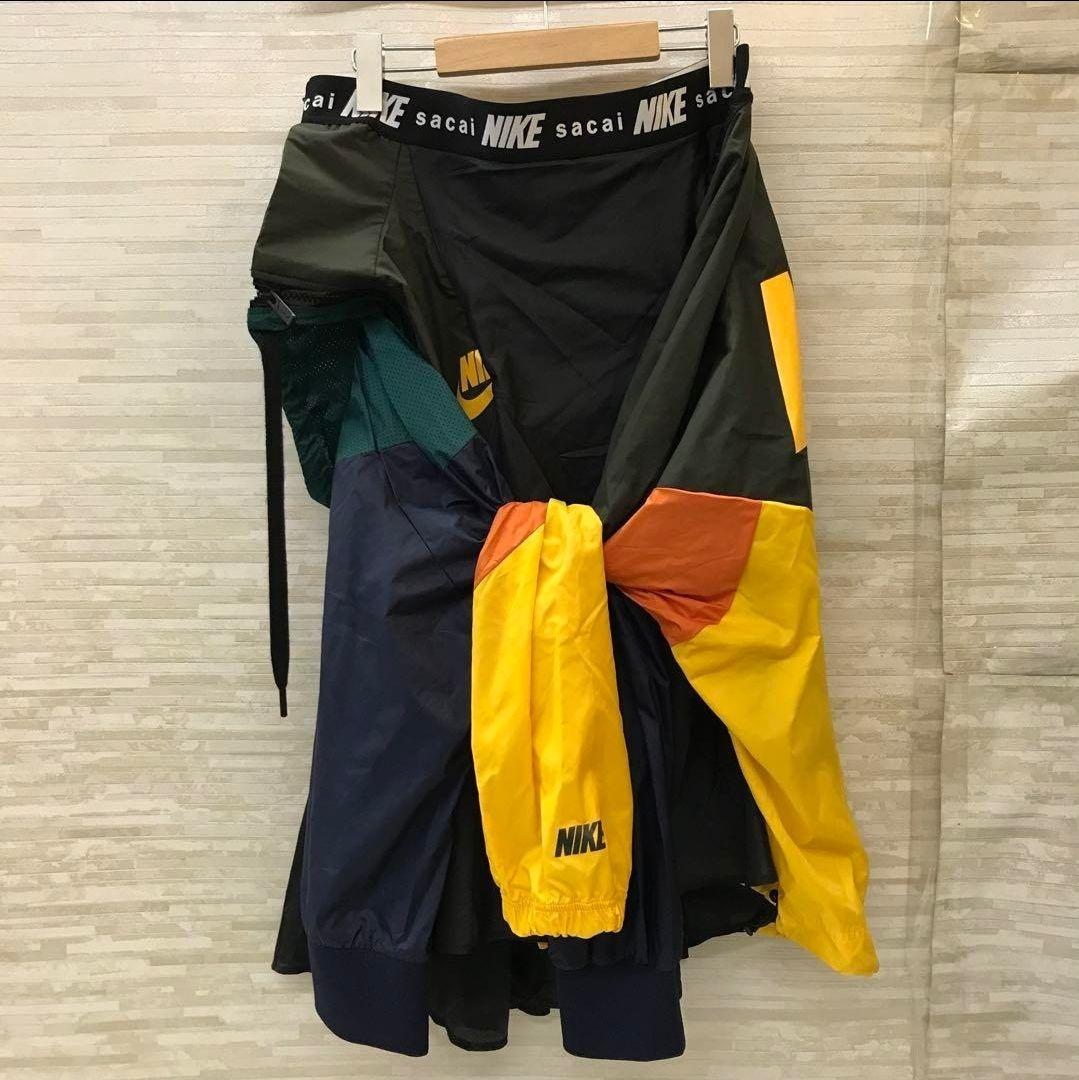 に*ん様 古着 NIKE×sacai コラボ ラスタカラー 再構築スカート XL