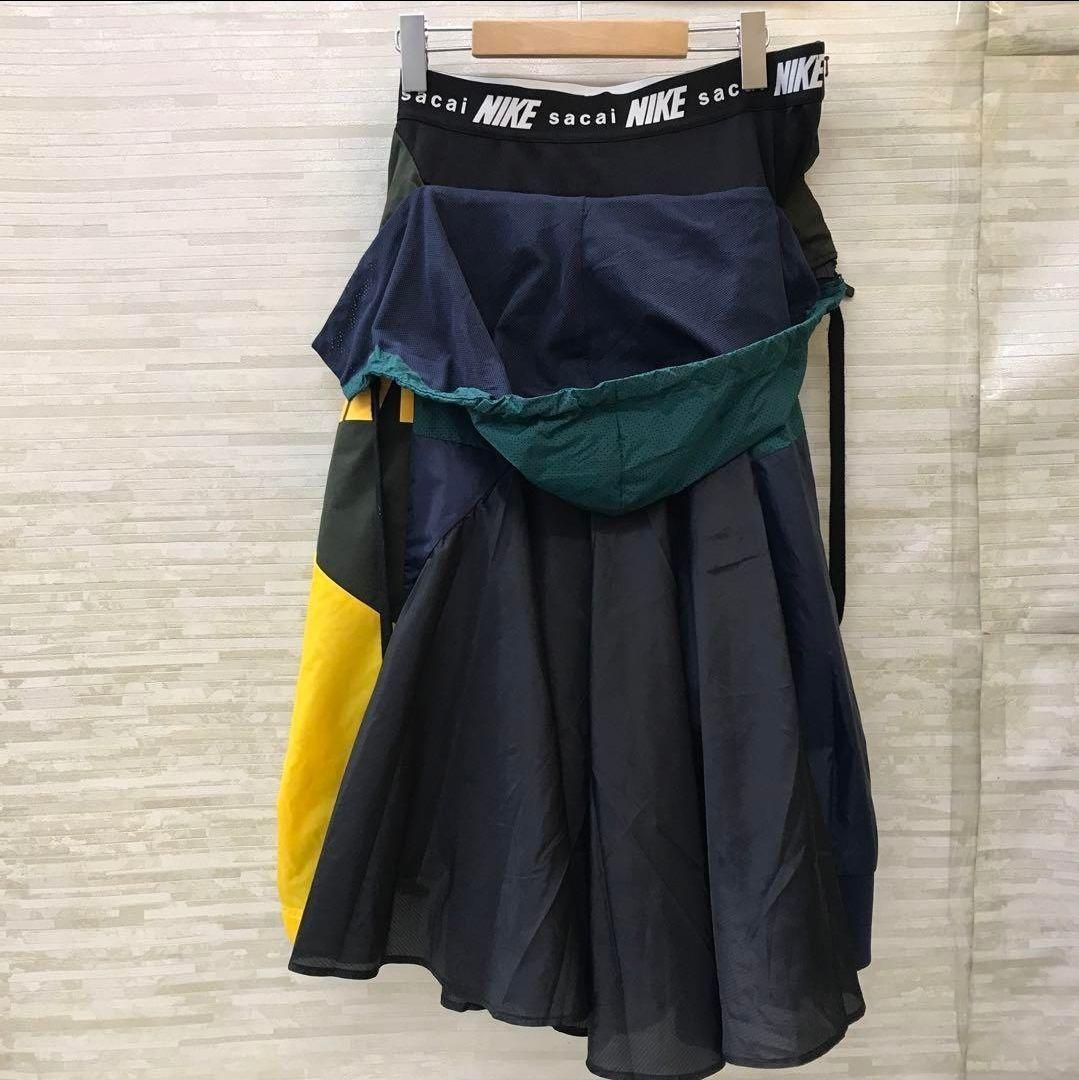 に*ん様 古着 NIKE×sacai コラボ ラスタカラー 再構築スカート XL