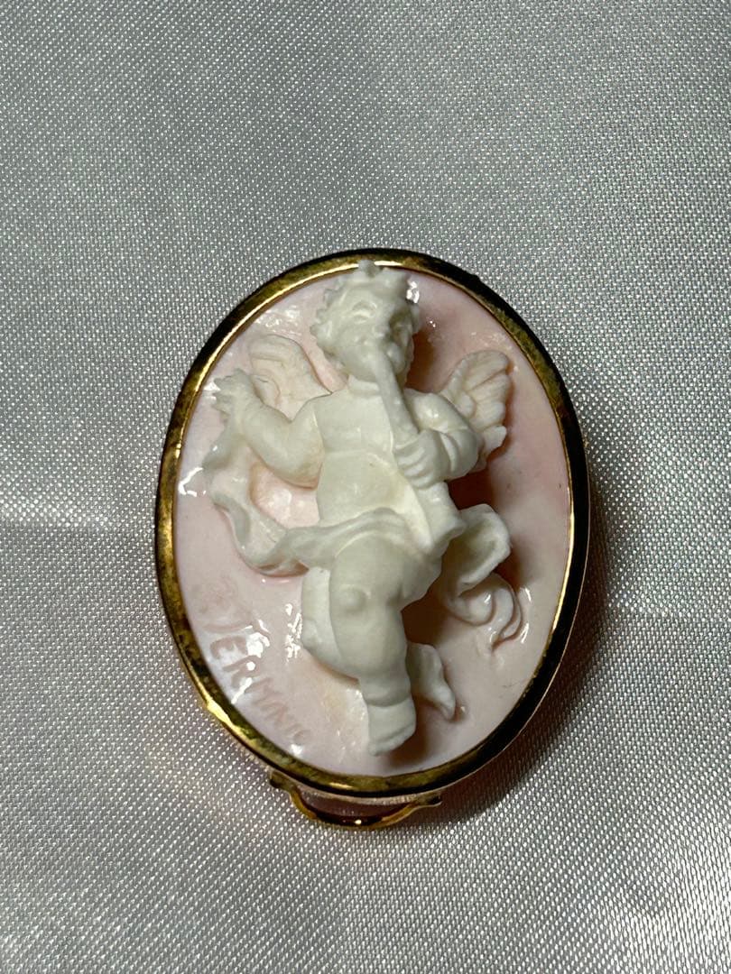 K18 コンクカメオ ブローチ ペンダントトップ 7.7g