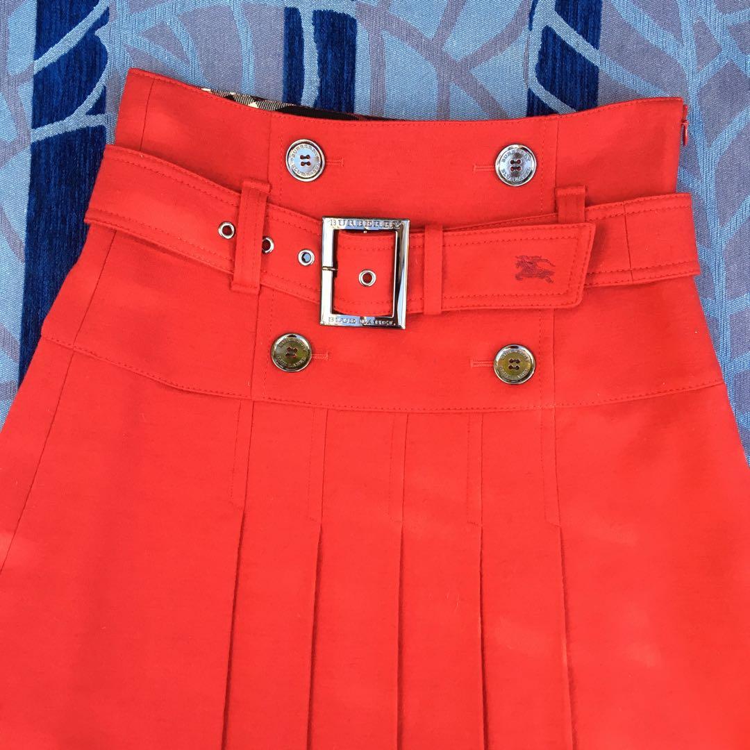 BURBERRY ブルーレーベル 赤 プリーツスカート 38