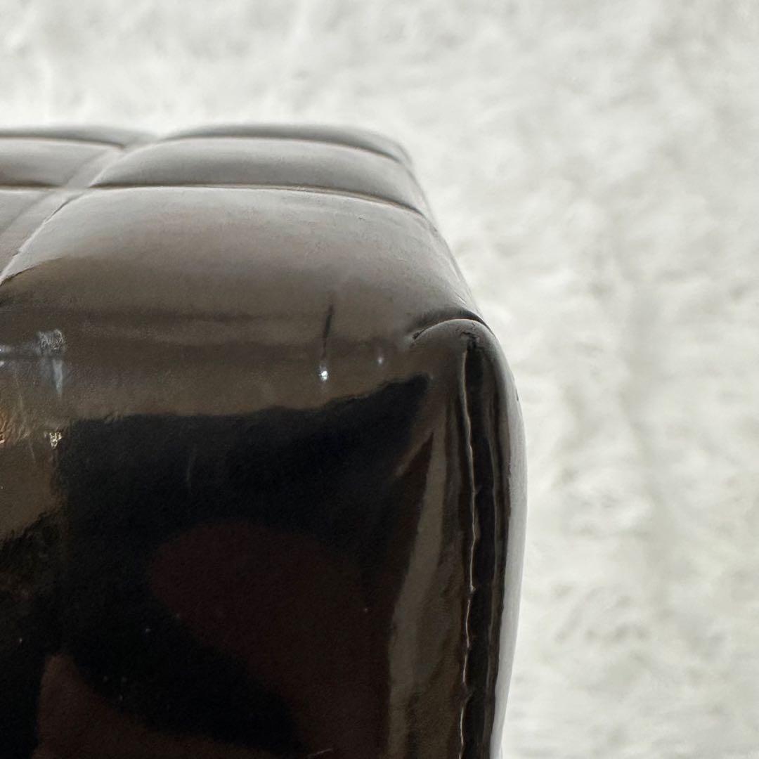 CHANEL シャネル チョコバーポーチ パテントレザー キューブ ブラック 黒