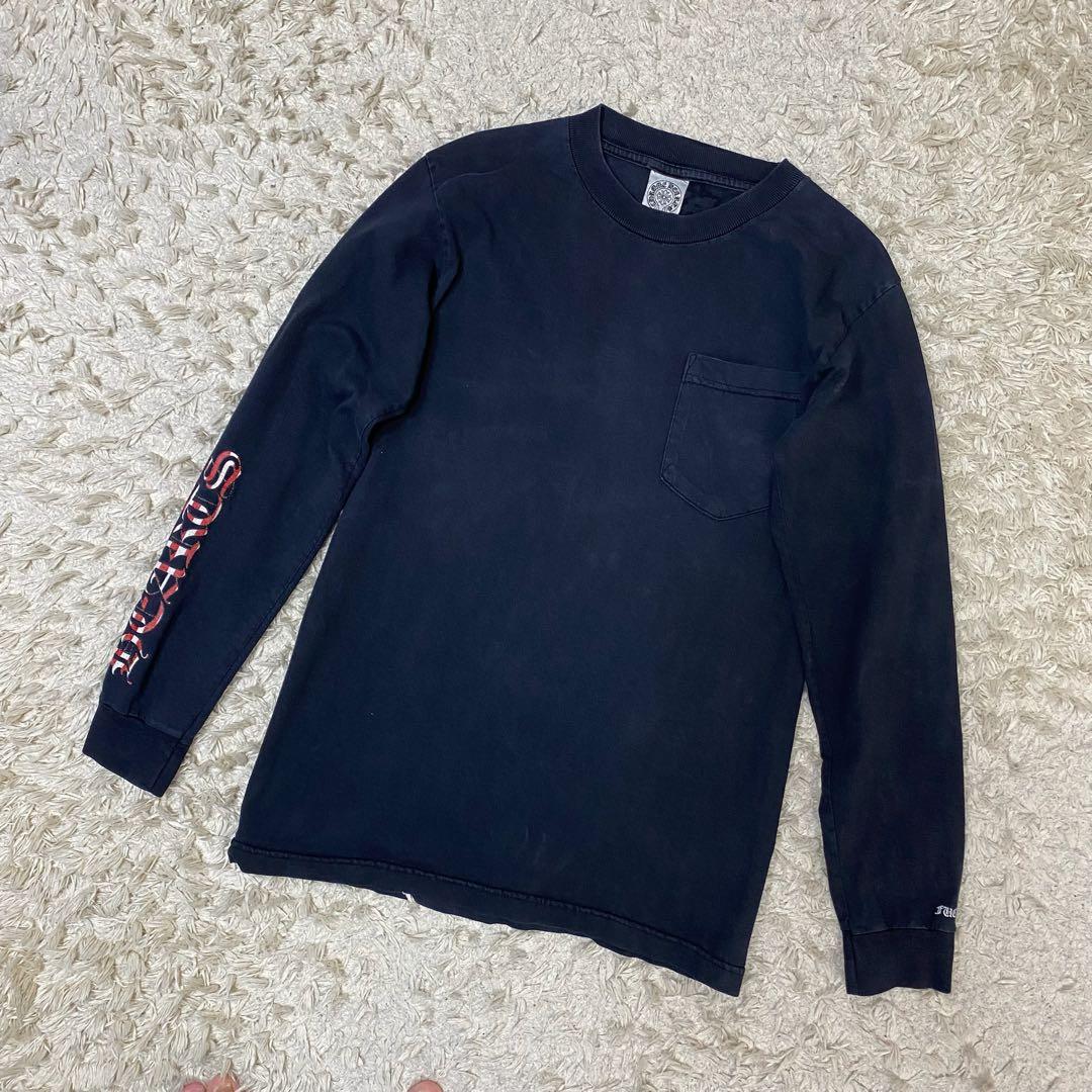 クロムハーツ　オールドモデル 星条旗 ポケット 長袖Tシャツ ロンT 黒　S