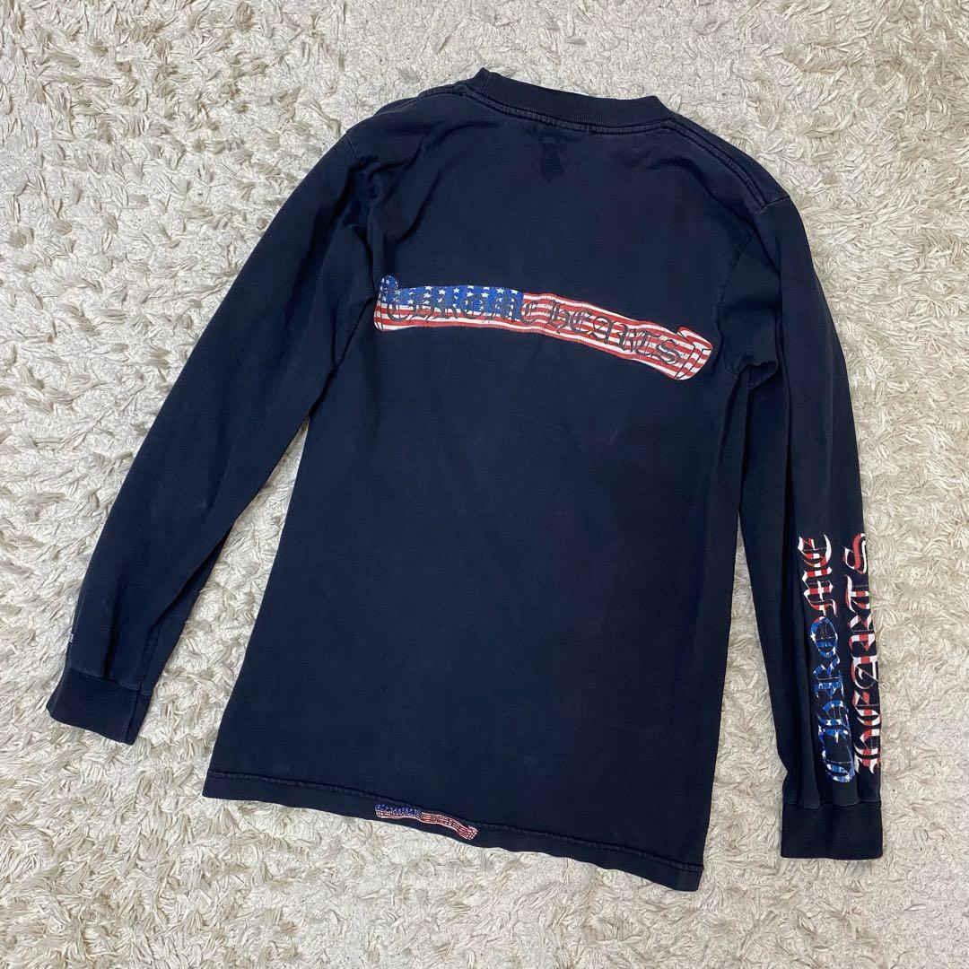 クロムハーツ　オールドモデル 星条旗 ポケット 長袖Tシャツ ロンT 黒　S