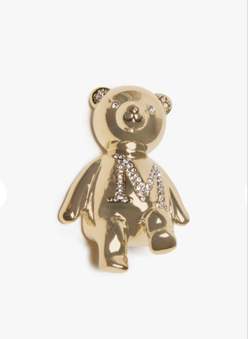 ゴールドクマ型ブローチ M字ストーン付き