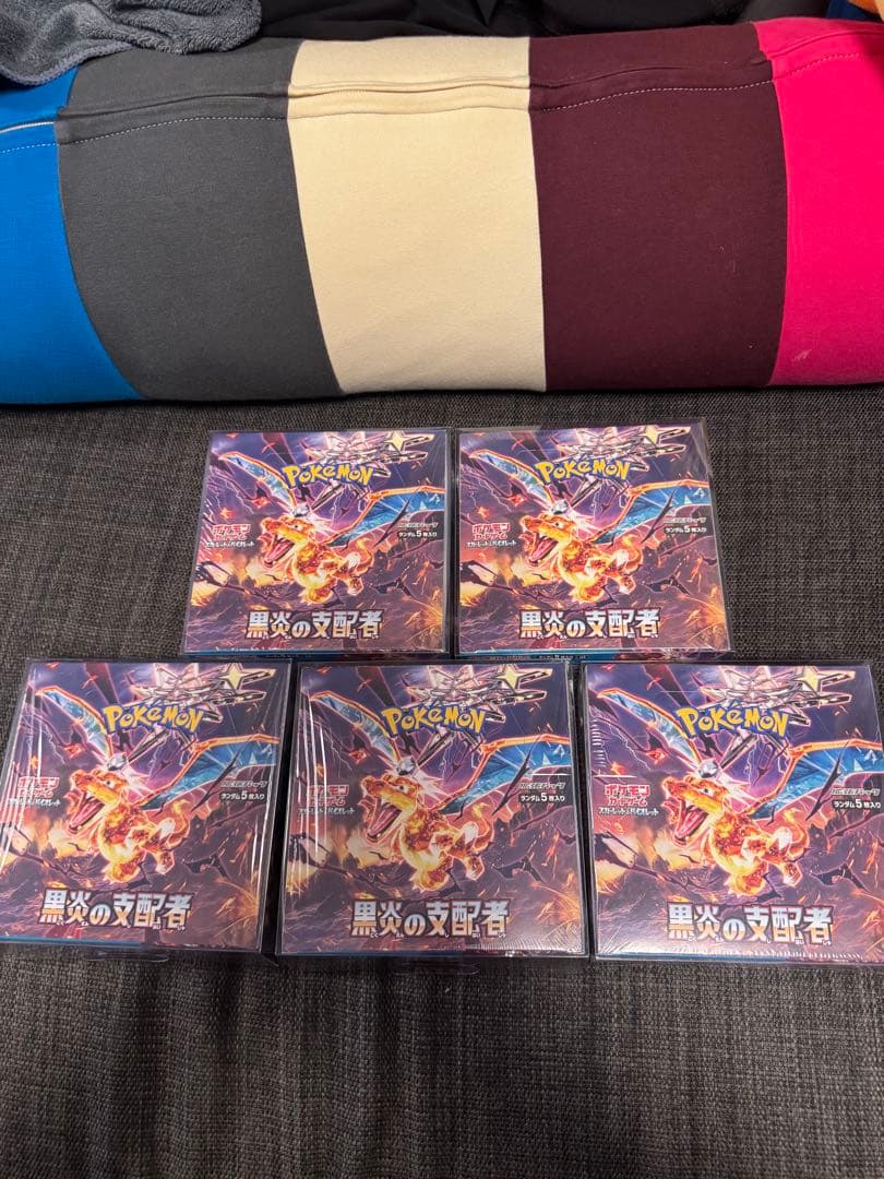 ポケセン産　黒煙の支配者　5box シュリンク付き　ポケモンカード