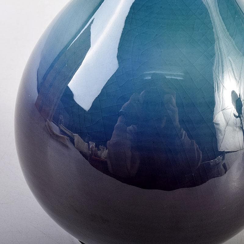 九谷焼 柳雨軒　三代八十吉　徳田正彦作　彩釉　花入　共箱　M　6917