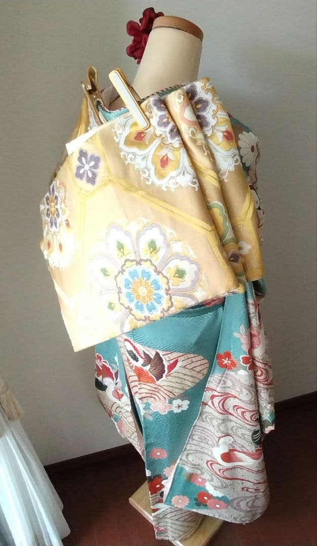 ナチ様　437.レトロ可愛い振袖8点セット　正絹　フルセット　成人式