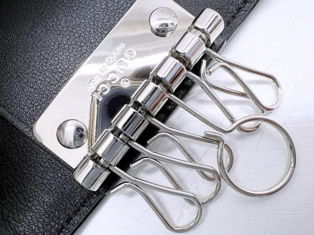 未使用保管　美品　GUCCI　グッチ　マイクロシマ　キーケース　黒　150402