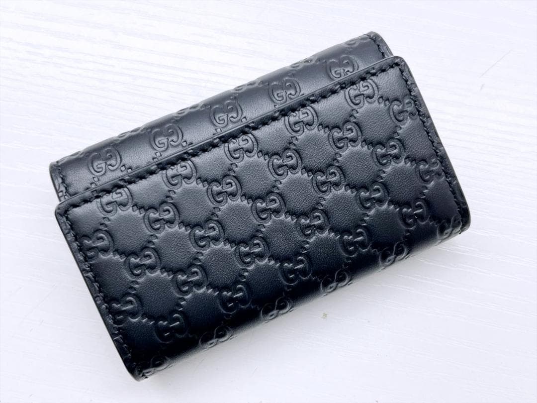 未使用保管　美品　GUCCI　グッチ　マイクロシマ　キーケース　黒　150402