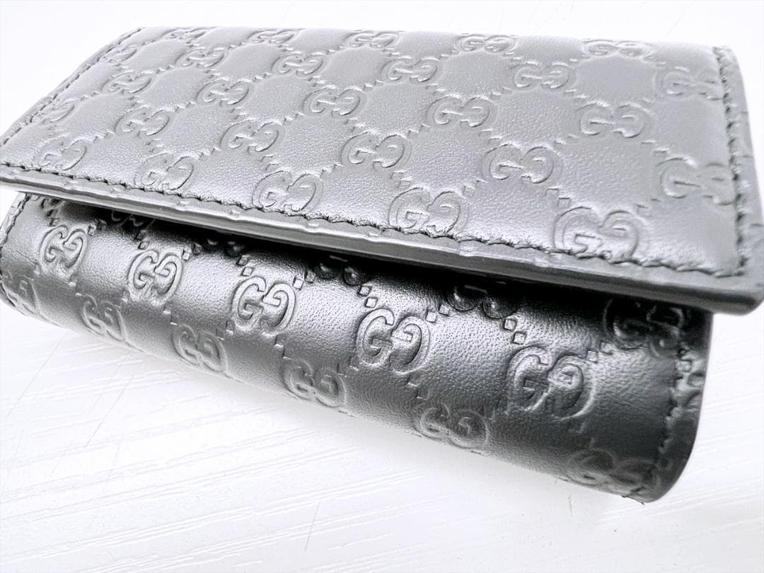 未使用保管　美品　GUCCI　グッチ　マイクロシマ　キーケース　黒　150402