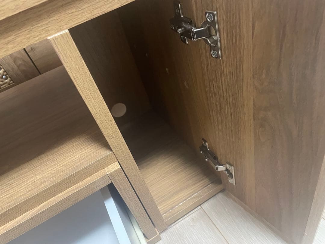 LOWYA 木目　テレビ台　伸縮式テレビ台 テレビボード　サイドテーブル　L字