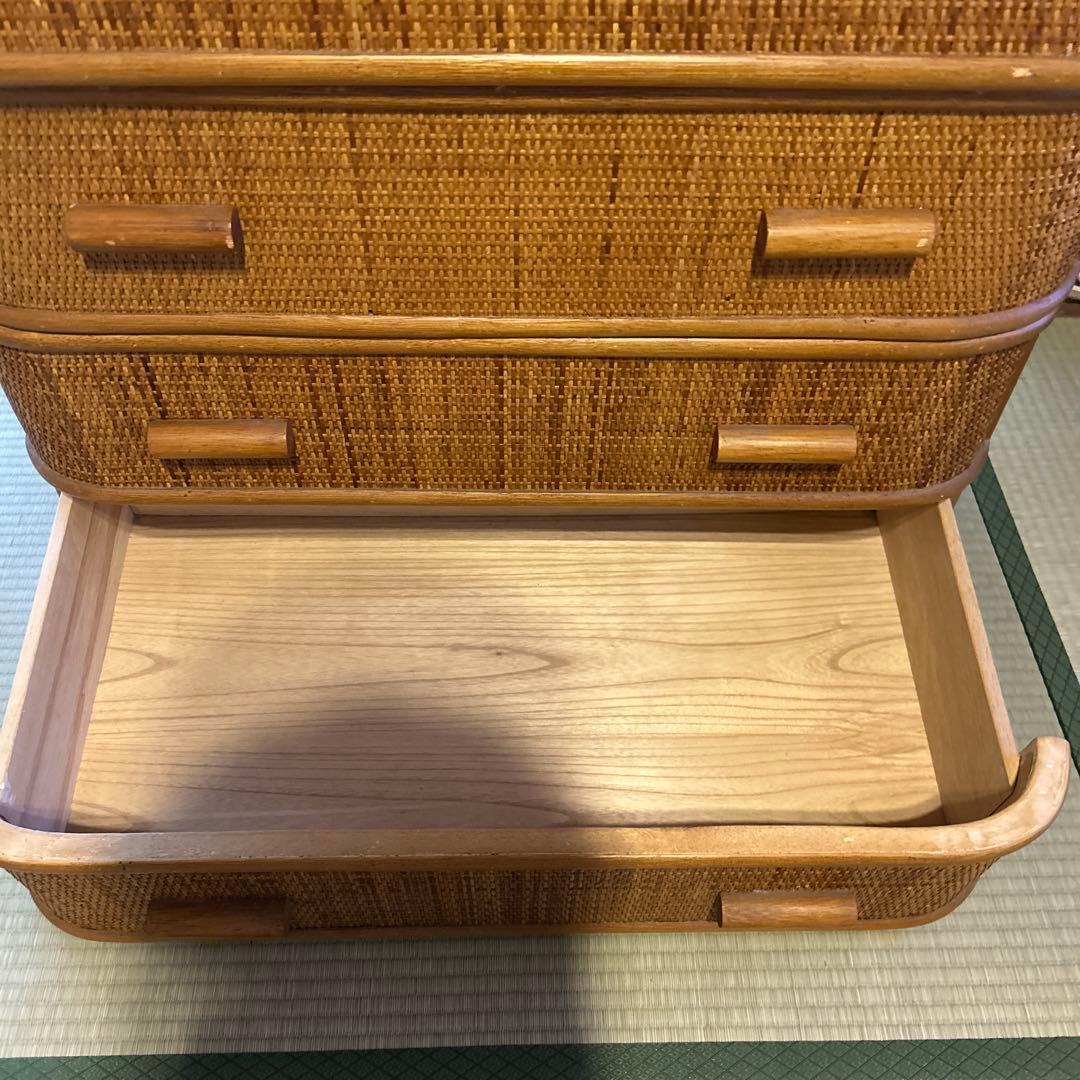 ラタン　家具　6段チェスト（タンス）　ヴィンテージ　昭和レトロ