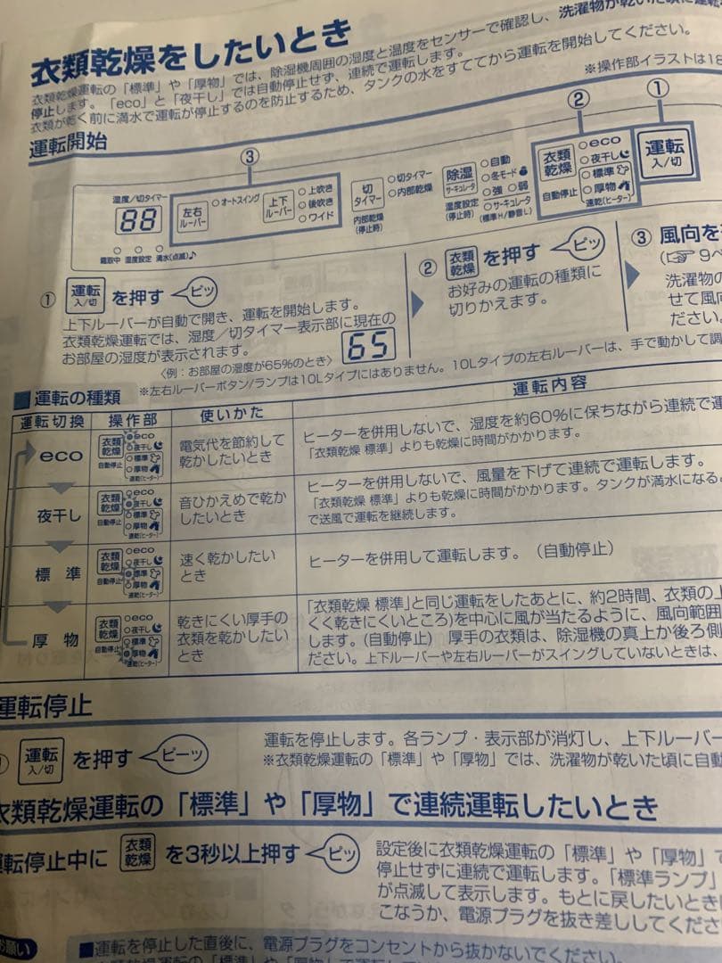 CORONA 衣類乾燥除湿機 CD-H1019 2019年製
